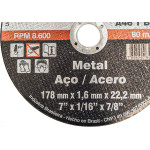 Disco Aco Inox Itambe 7''X1/16''X7/8'' Lineato 7467- Fino 1,6Mm - Kit C/10 Pecas