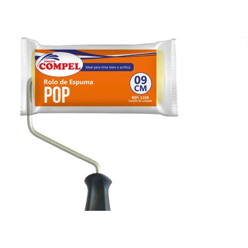 Rolo De Espuma Compel 9Cm - Kit C/12 Pecas