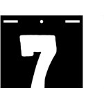 Numero Residencial Retangular Pvc No.7 Caiado - Kit C/25 Pecas