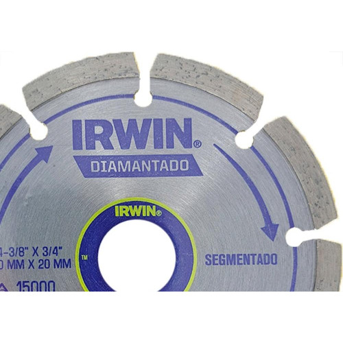 Disco Diamantado Irwin Segmentado 110Mm X 20Mm - 13892 - Kit C/5 Pecas