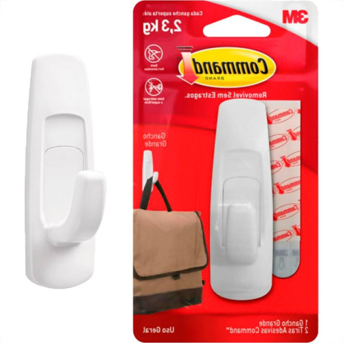 Gancho 3M Command Grande Uso Geral 2,3Kg. Branco Com 1 Peca
