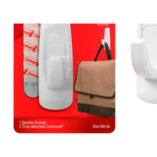Gancho 3M Command Grande Uso Geral 2,3Kg. Branco Com 1 Peca