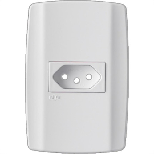 Conjunto Ilumi Slim Branco Com Placa 1 Tomada 2P+T. 10A. - 80150