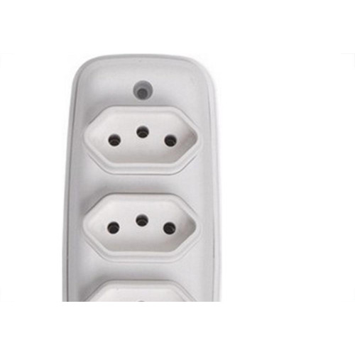 Tomada Barra Ilumi 2P+T. Tripla Cinza 10A. 16330