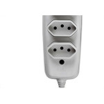 Tomada Barra Ilumi 2P+T. Quadrupla Cinza 10A. 16340