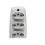 Tomada Barra Ilumi 2P+T. Quadrupla Cinza 10A. 16340