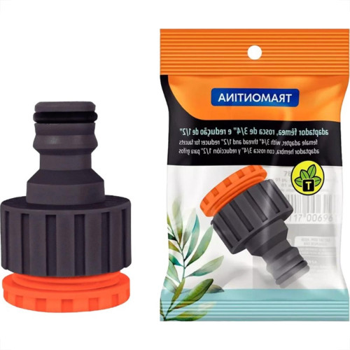 Adaptador Femea Para Mangueira Engate Rapido Tramontina 3/4'' X 1/2'' - 78502/000 - Kit C/12 Pecas