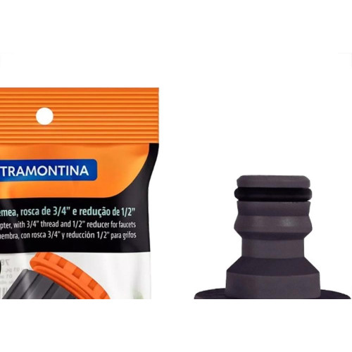 Adaptador Femea Para Mangueira Engate Rapido Tramontina 3/4'' X 1/2'' - 78502/000 - Kit C/12 Pecas