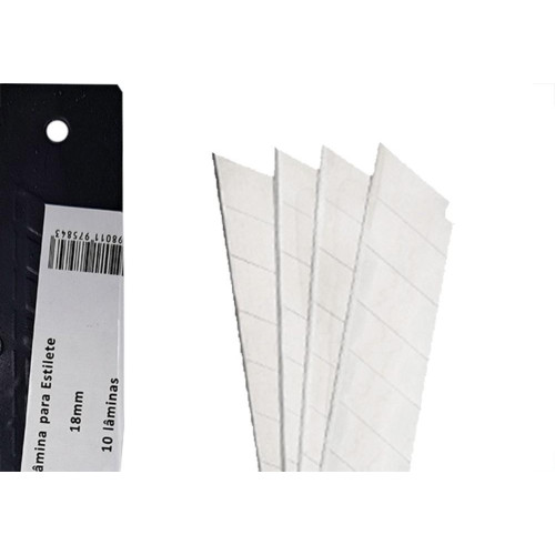 Lamina Estilete Larga Thompson 18Mm Com 10 Pecas - Kit C/10 Caixas