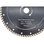 Disco Diamantado Thompson Turbo Seco / Refrigerado 230Mm X 22,23 - 9''
