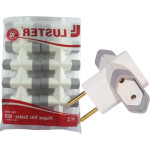 Pino 3 Saidas Luster 2 Polos 10A. Branco/Cinza - 2042 - Kit C/10 Pecas