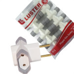 Pino 3 Saidas Luster 2 Polos 10A. Branco/Cinza - 2042 - Kit C/10 Pecas