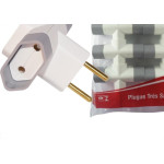 Pino 3 Saidas Luster 2 Polos 10A. Branco/Cinza - 2042 - Kit C/10 Pecas