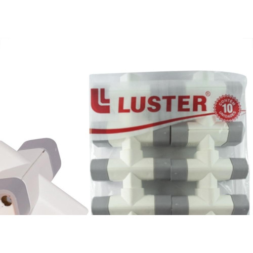 Pino 3 Saidas Luster 2 Polos 10A. Branco/Cinza - 2042 - Kit C/10 Pecas
