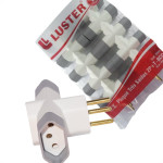 Pino 3 Saidas Luster 2 Polos+Terra 10A. Branco/Cinza - 2044 - Kit C/10 Pecas