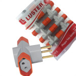 Pino 3 Saidas Luster 2 Polos+Terra 10A. Cinza/Laranja - 2043 - Kit C/10 Pecas