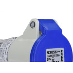 Acoplamento Industrial Femea Steck Newkon 2 Polos+Terra 200V. A 250V. 16A. Azul N3056