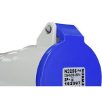 Acoplamento Industrial Femea Steck Newkon 2 Polos+Terra 200V. A 250V. 32A. Azul N3256