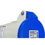 Acoplamento Industrial Femea Steck Newkon 3 Polos+Terra 200V. A 250V. 32A. Azul N4259