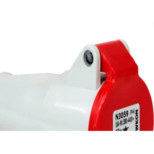 Acoplamento Industrial Femea Steck Newkon 2 Polos+Terra 380V. A 440V. 16A. Vermelho N3059