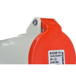 Acoplamento Industrial Femea Steck Newkon 2 Polos+Terra 380V. A 440V. 32A. Vermelho N3259