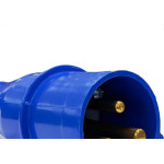 Acoplamento Industrial Macho Steck Newkon 2 Polos+Terra 200V. A 250V. 16A. Azul N3076
