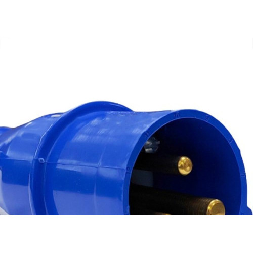 Acoplamento Industrial Macho Steck Newkon 2 Polos+Terra 200V. A 250V. 16A. Azul N3076