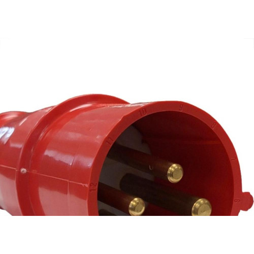 Acoplamento Industrial Macho Steck Newkon 3 Polos+Terra 380V. A 440V. 16A. Vermelho N4076
