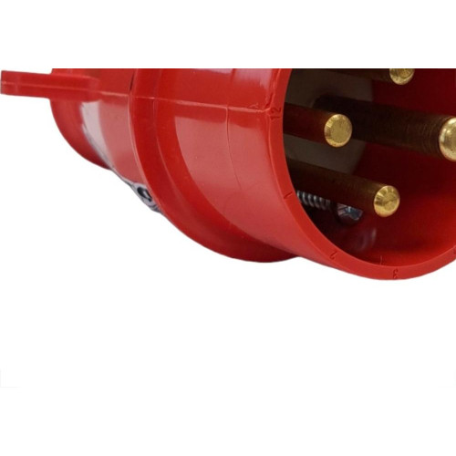Acoplamento Industrial Macho Steck Newkon 3 Polos+Terra 380V. A 440V. 32A. Vermelho N4276