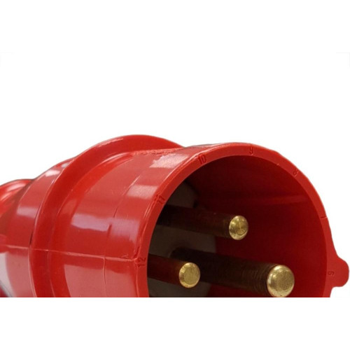 Acoplamento Industrial Macho Steck Newkon 3 Polos+Terra 380V. A 440V. 32A. Vermelho N4276