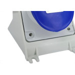 Tomada Industrial Sobrepor Steck Newkon 3 Polos+Terra 200V. A 250V. 16A. Azul - N4009