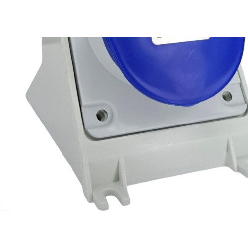 Tomada Industrial Sobrepor Steck Newkon 3 Polos+Terra 200V. A 250V. 16A. Azul - N4009