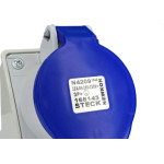 Tomada Industrial Sobrepor Steck Newkon 3 Polos+Terra 200V. A 250V. 32A. Azul - N4209