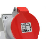 Tomada Industrial Sobrepor Steck Newkon 3 Polos+Terra 380V. A 440V. 32A. Vermelha - N4206