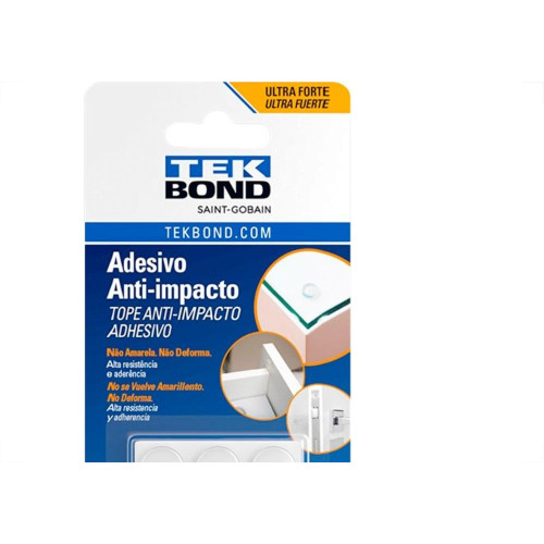 Anti Impacto Adesivo Tekbond Redondo 12Mm Com 12 Pecas