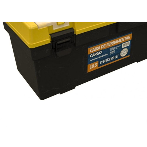 Caixa De Ferramentas Plastica Metasul 19,5'' Amarela/Preta Cargo Com Bandeja