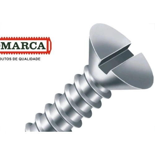 Parafuso Auto Atarraxante Chata Fenda Jomarca 4,8 X 50Mm - Kit C/2 Centos