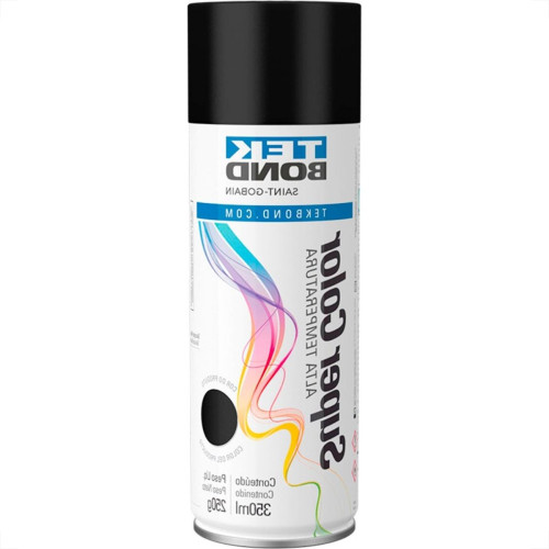 Spray Tekbond Super Color Preto Brilhante 350Ml