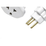 Pino Adaptador Flp Universal 2 Polos+Terra 10A. Branco - Kit C/10 Pecas