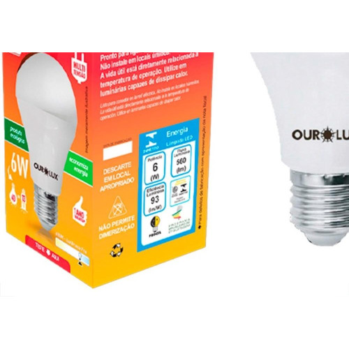 Lampada Led Bulbo Ourolux A55 - 6W. 6500K.