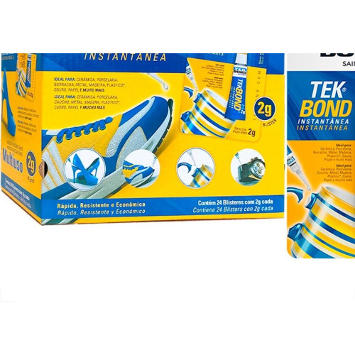 Cola Instantanea Tekbond 2G. Blister - Kit C/24 Pecas