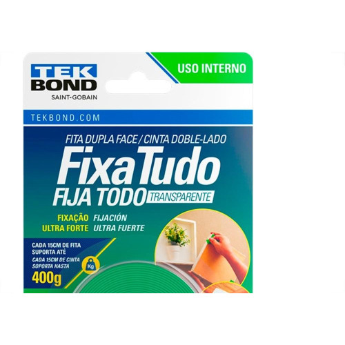 Fita Dupla Face Tekbond Acrilica Fixa Tudo Interna Externa 12Mm X 2M