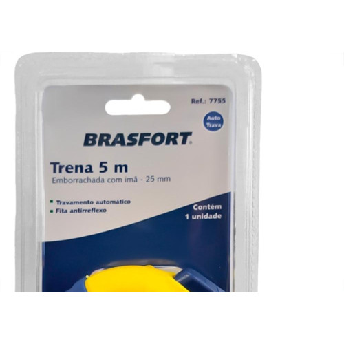 Trena Brasfort Emborrachada Auto Trava E Ima 5Mx25Mm - 7755