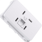 Conjunto Pial Zeffia Modulo Com Placa 1 Tomada Telefone Rj11 0125