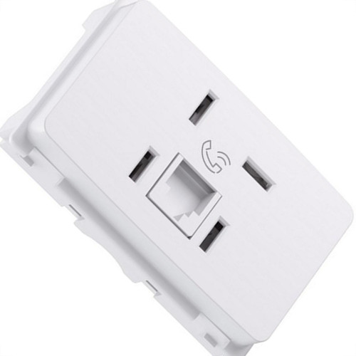 Conjunto Pial Zeffia Modulo Com Placa 1 Tomada Telefone Rj11 0125