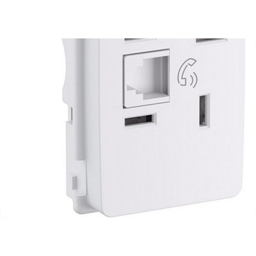 Conjunto Pial Zeffia Modulo Com Placa 1 Tomada Telefone Rj11 0125