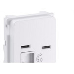 Conjunto Pial Zeffia Modulo Com Placa 1 Tomada Telefone Rj11 0125