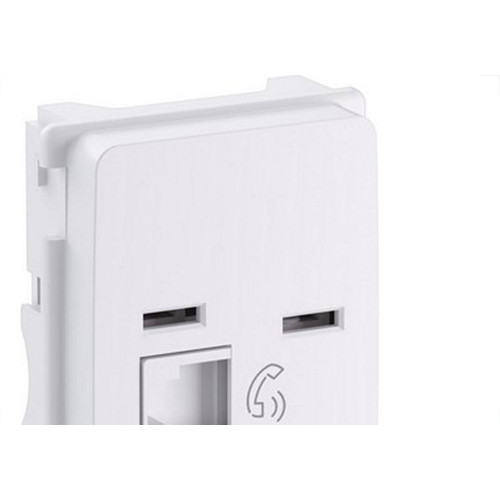Conjunto Pial Zeffia Modulo Com Placa 1 Tomada Telefone Rj11 0125