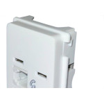 Modulo Pial Zeffia Tomada Telebras + Rj11 Branco - 680155