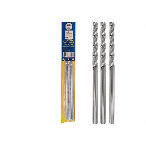 Broca Widea Extra Longa Melfi 6 Mm - Kit C/3 Pecas